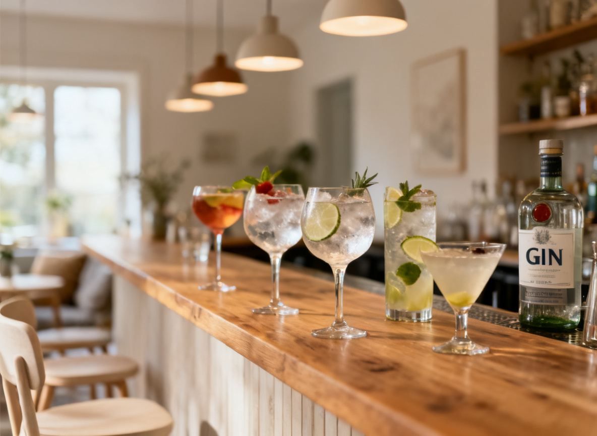 Auswahl an Cocktails und Gin Tonic für Afterwork-Drinks im Huginn Stuttgart