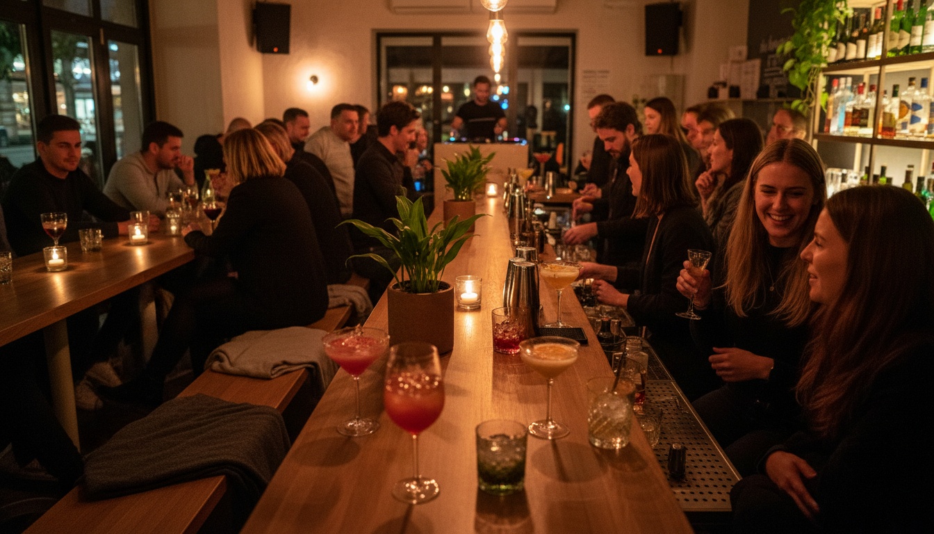 Bar am Wochenende Stuttgart – gut besuchte Bar am Freitagabend mit DJ und Cocktails im Huginn an der Calwer Straße