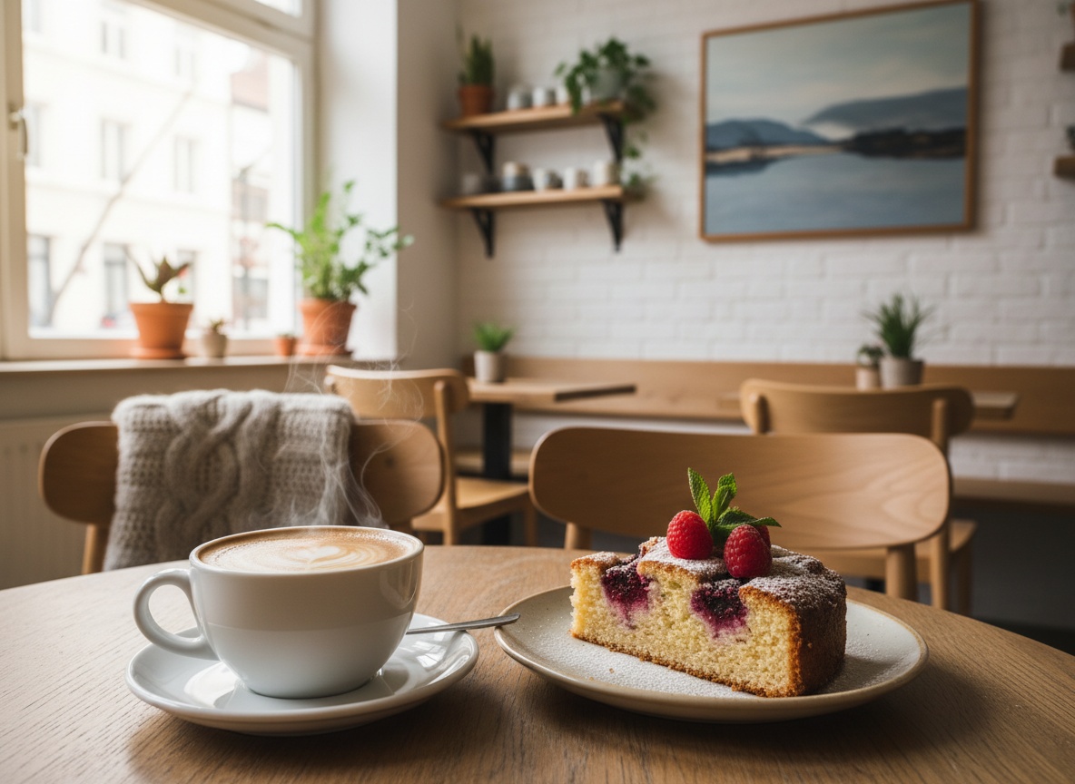 Aromatischer Kaffee und hausgemachter Kuchen im Café Huginn Stuttgart