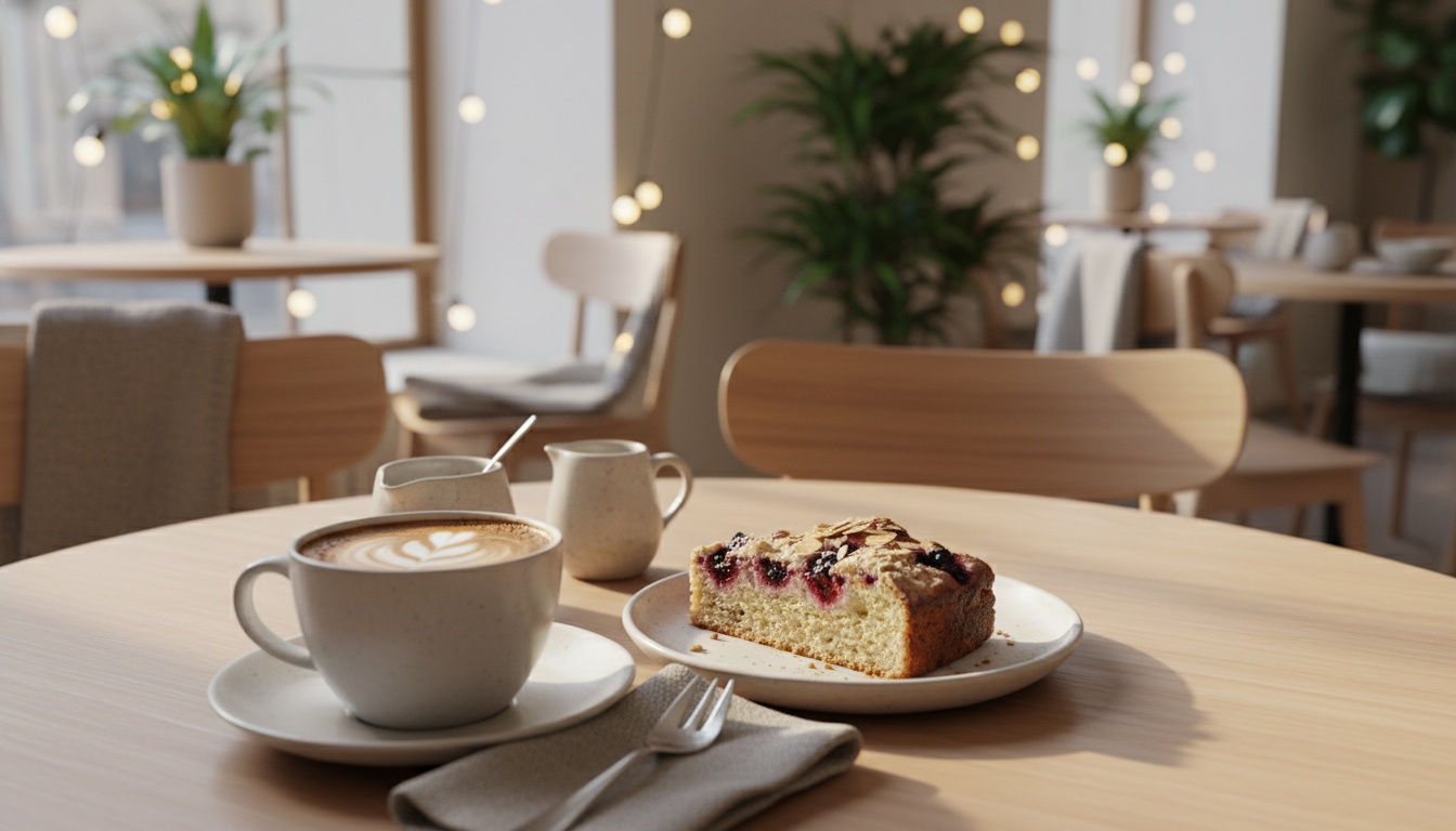 Café Stuttgart – gemütlicher Café-Tisch mit Kaffee und hausgemachtem Kuchen im Huginn an der Calwer Straße