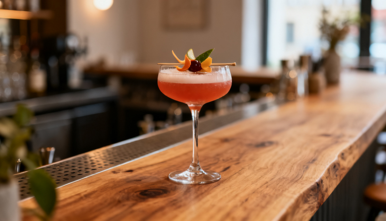 Cocktailbar Stuttgart – kreativer Signature-Cocktail auf der Bartheke im Huginn an der Calwer Straße