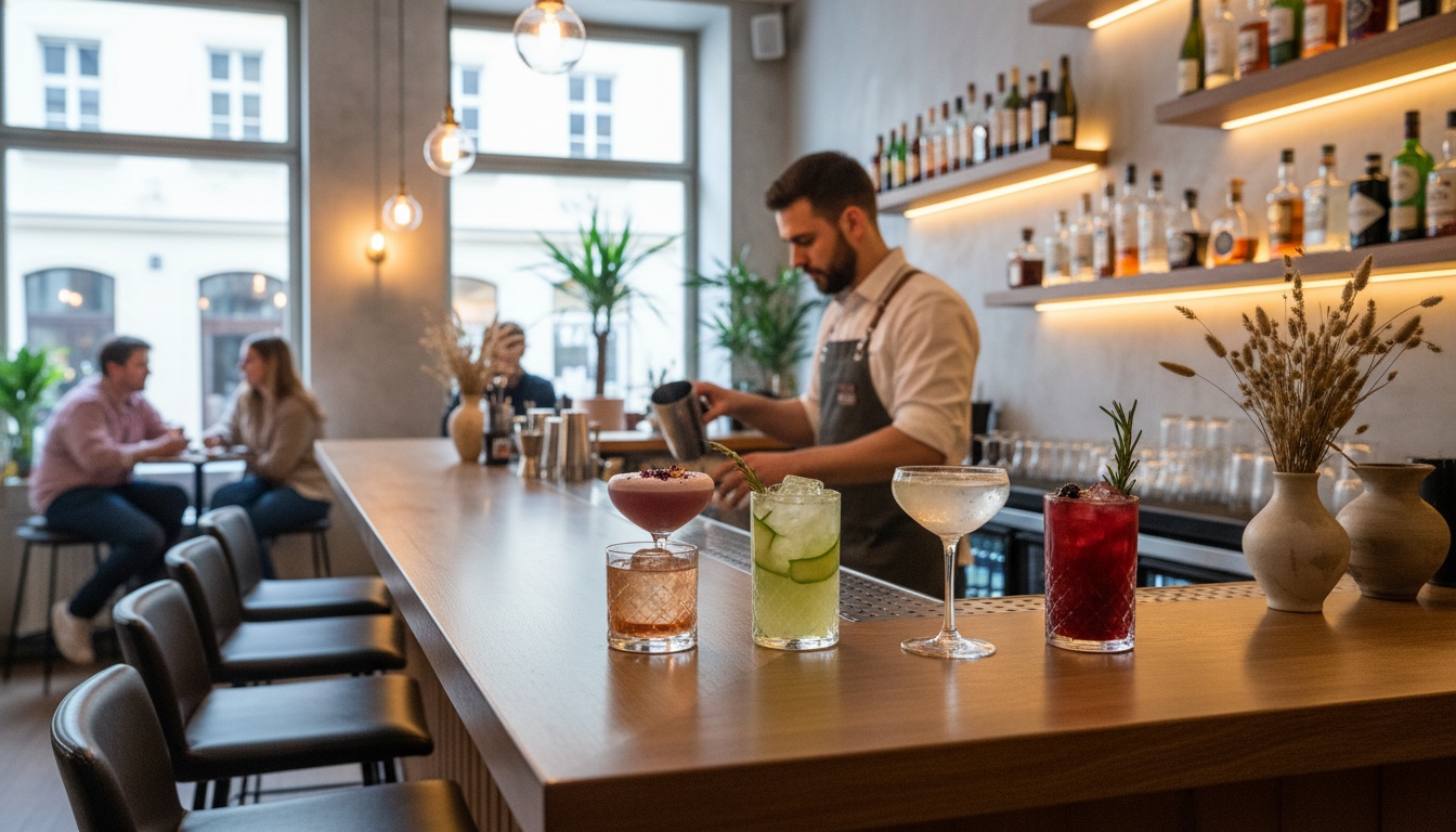 Cocktailbar Stuttgart-Mitte – stilvolle Bar-Theke mit Signature-Cocktails im Huginn an der Calwer Straße