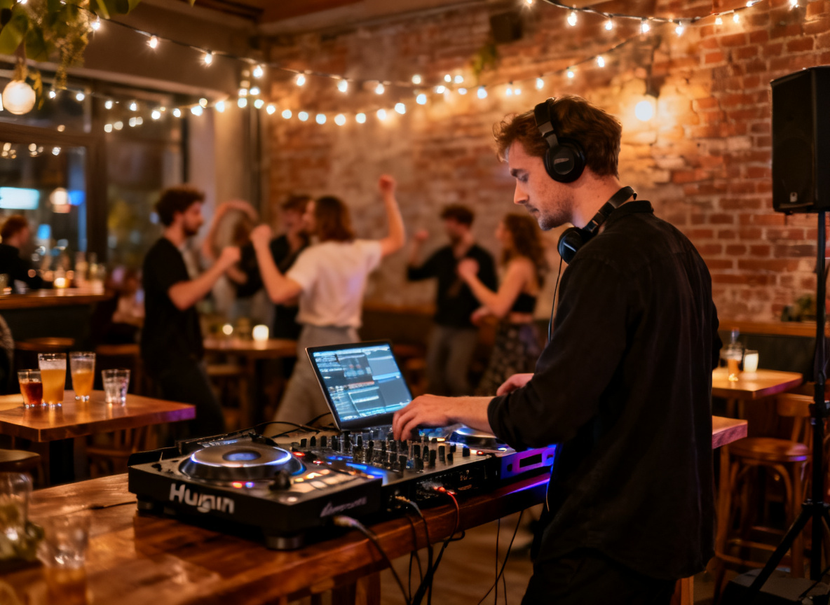 Stimmung in der Bar mit DJ im Huginn Stuttgart am Wochenendabend