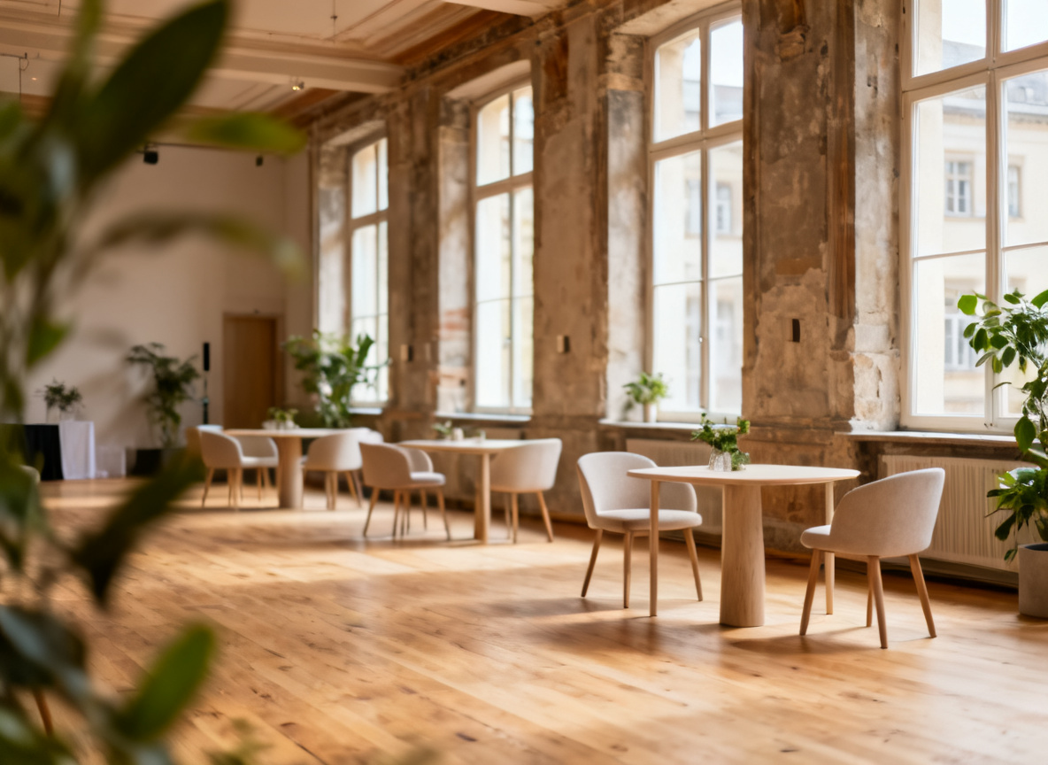 Denkmalgeschützter Eventraum als Eventlocation in Stuttgart im ersten Obergeschoss des Huginn