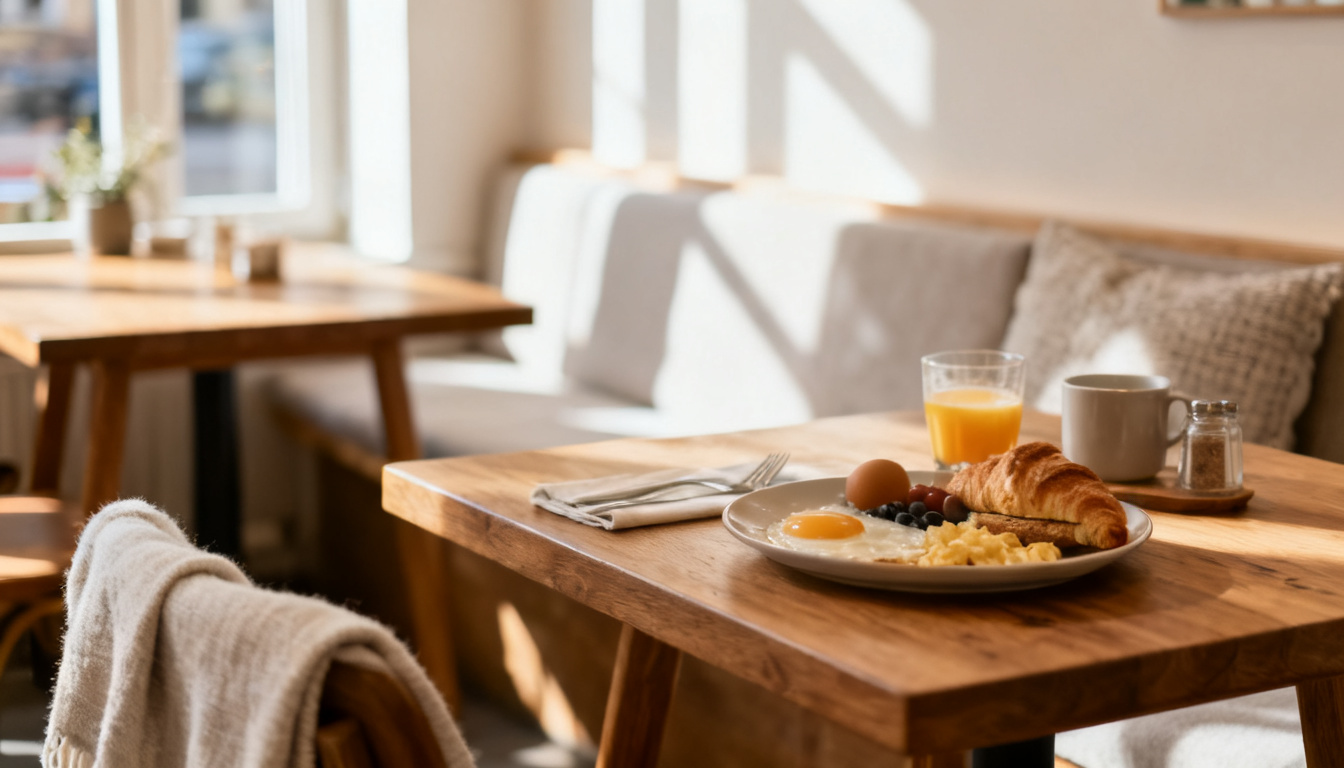 Frühstücken Stuttgart Geheimtipp – gemütlicher Frühstückstisch im nordisch inspirierten Huginn an der Calwer Straße