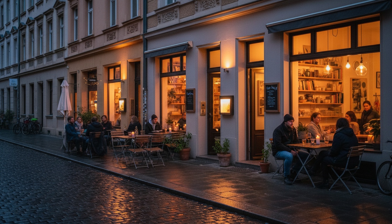 Bars im Heusteigviertel Stuttgart – gemütliche Straßenszene mit Altbaufassaden und kleinen Lokalen am Abend