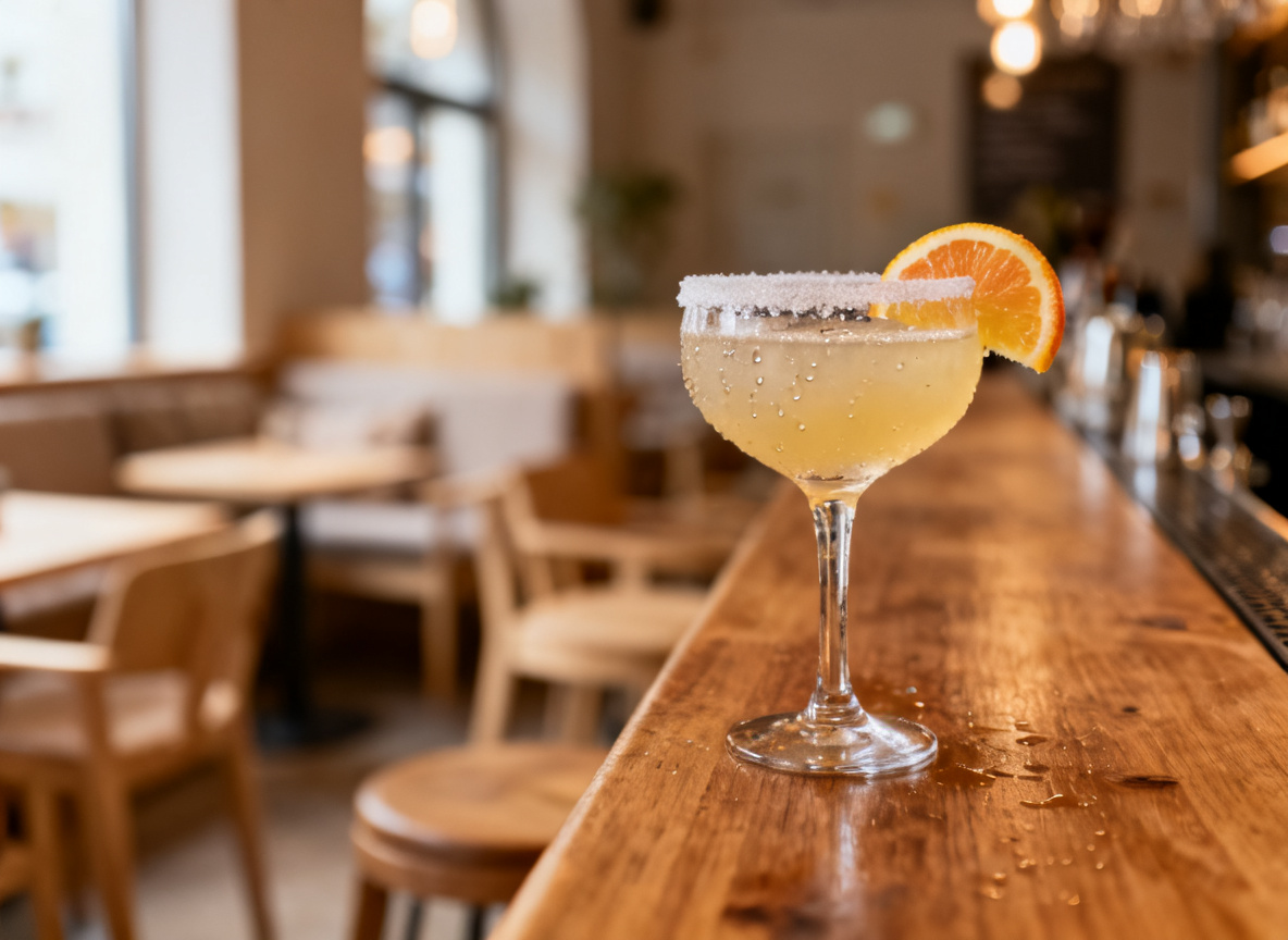 Signature-Cocktail im Huginn als zentrale Ergänzung zu den Bars im Heusteigviertel Stuttgart, serviert in warmer Bar-Atmosphäre