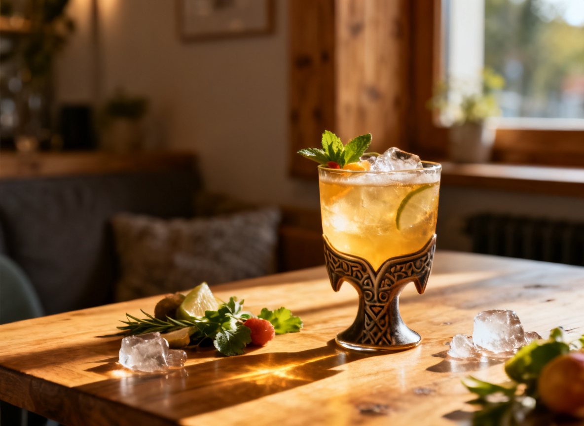 Kreativer Cocktail im Huginn nahe Stuttgart-Ost