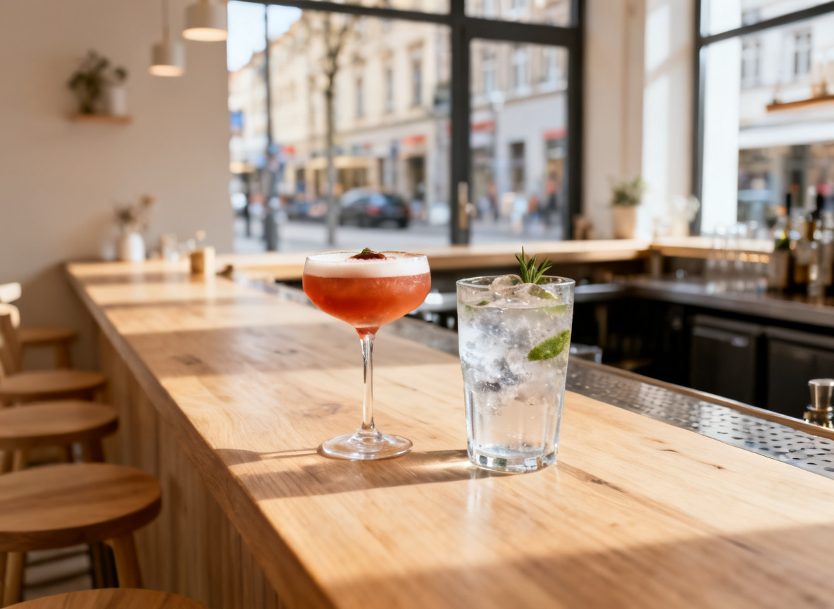 Kreativer Cocktail und Gin Tonic in einer Bar nahe der Königstraße Stuttgart