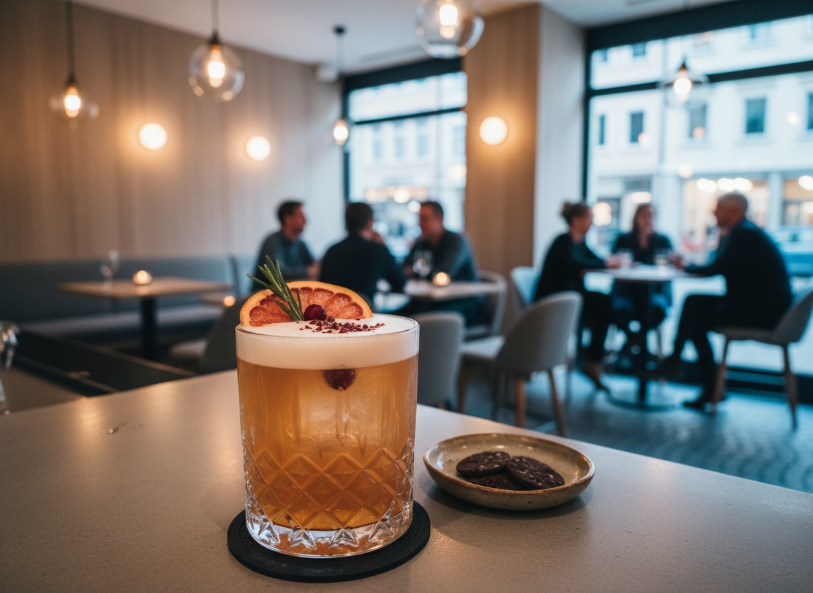 Signature-Cocktail in einer skandinavischen Bar in Stuttgart-Mitte nahe Stuttgart-West