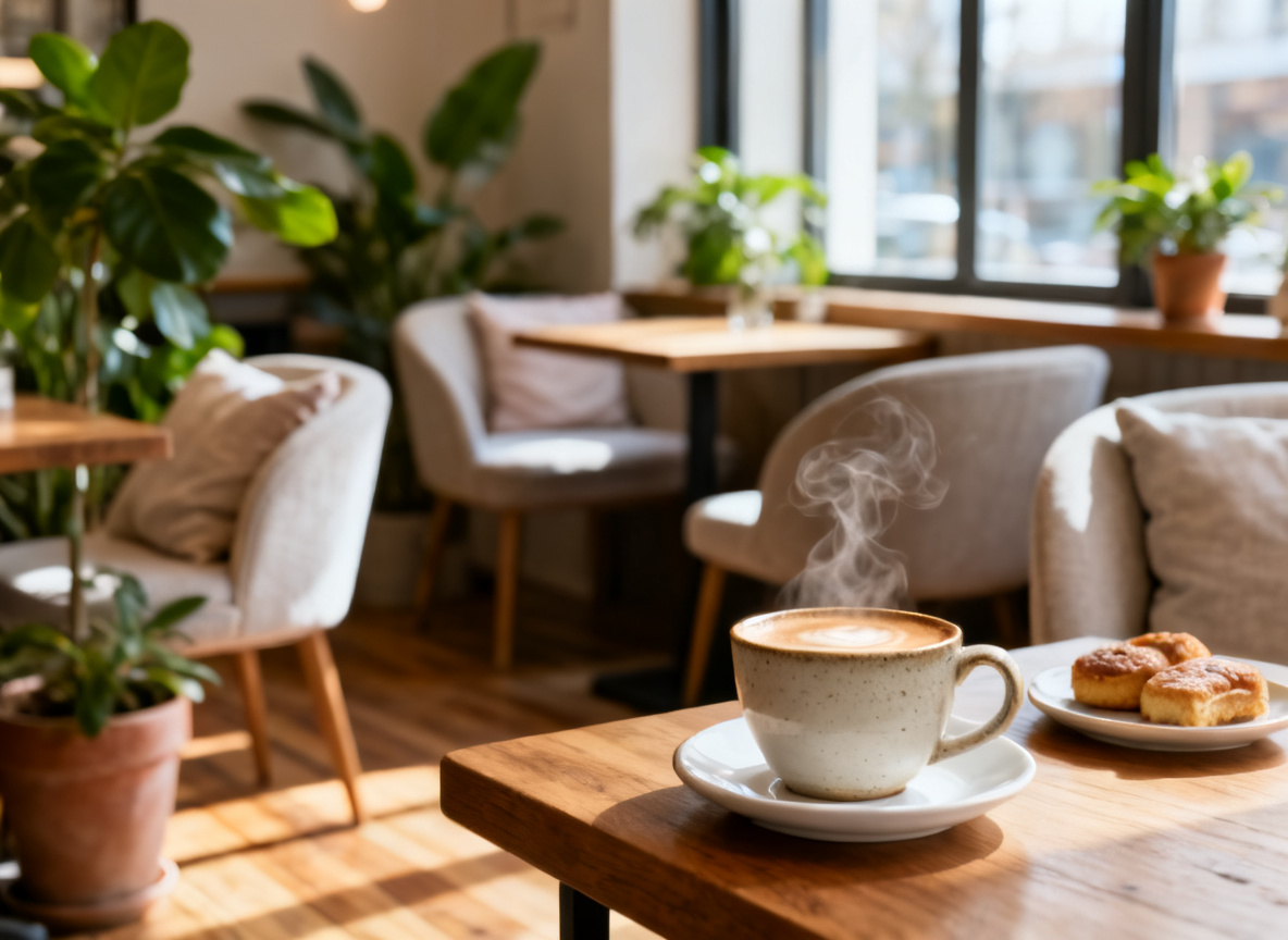 Gemütliche Café-Atmosphäre beim Kaffee im Huginn Stuttgart an der Calwer Straße