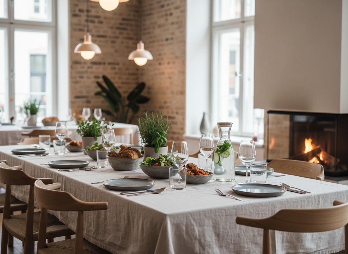 Gedeckter Tisch beim Mittagstisch im Huginn Stuttgart-Mitte