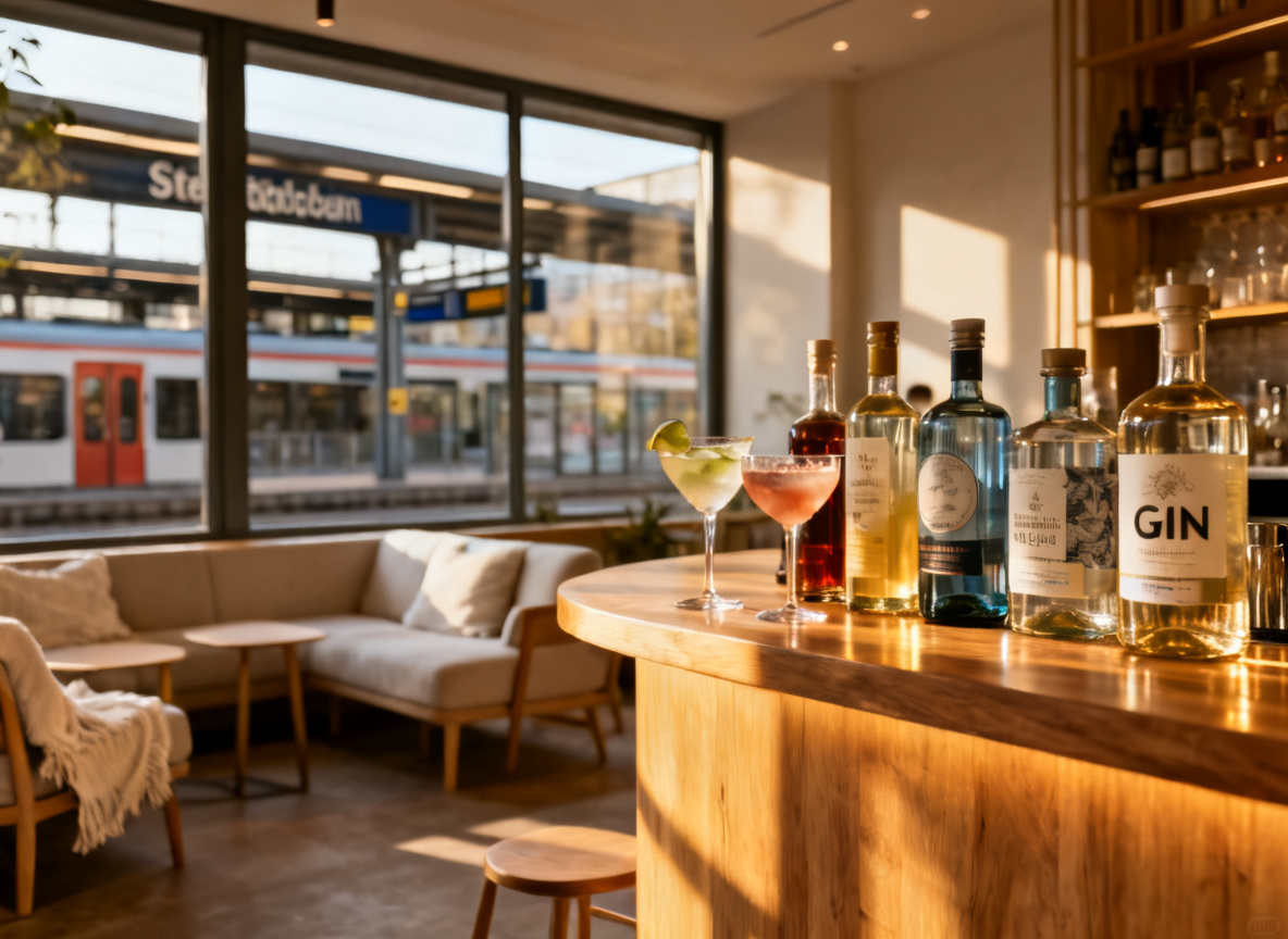 Gin-Auswahl und Signature-Cocktail im Huginn als zentrale Alternative zu den Bars in Stuttgart-Möhringen, mit der Stadtbahn schnell erreichbar