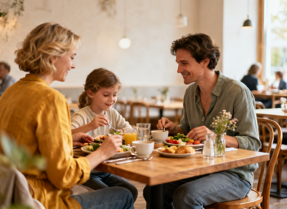 Familie beim Muttertag-Brunch im nordisch-gemütlichen Huginn Stuttgart