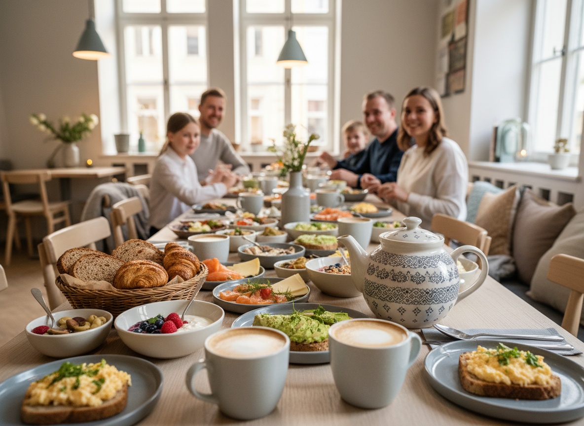 Frühstück und Kaffee beim Muttertag-Brunch im Huginn Stuttgart
