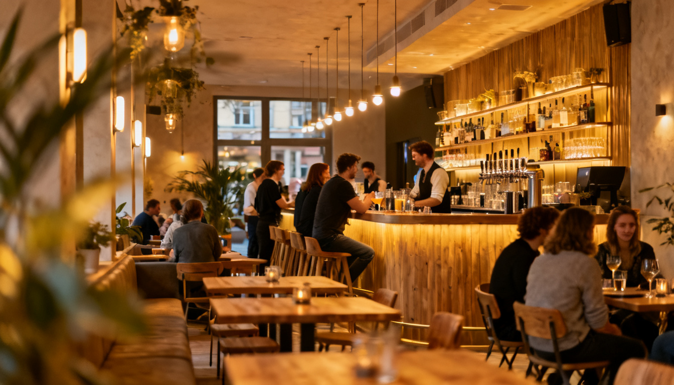 Szene-Bars Stuttgart – stilvolle, lebendige Bar-Atmosphäre mit Gästen im Huginn an der Calwer Straße