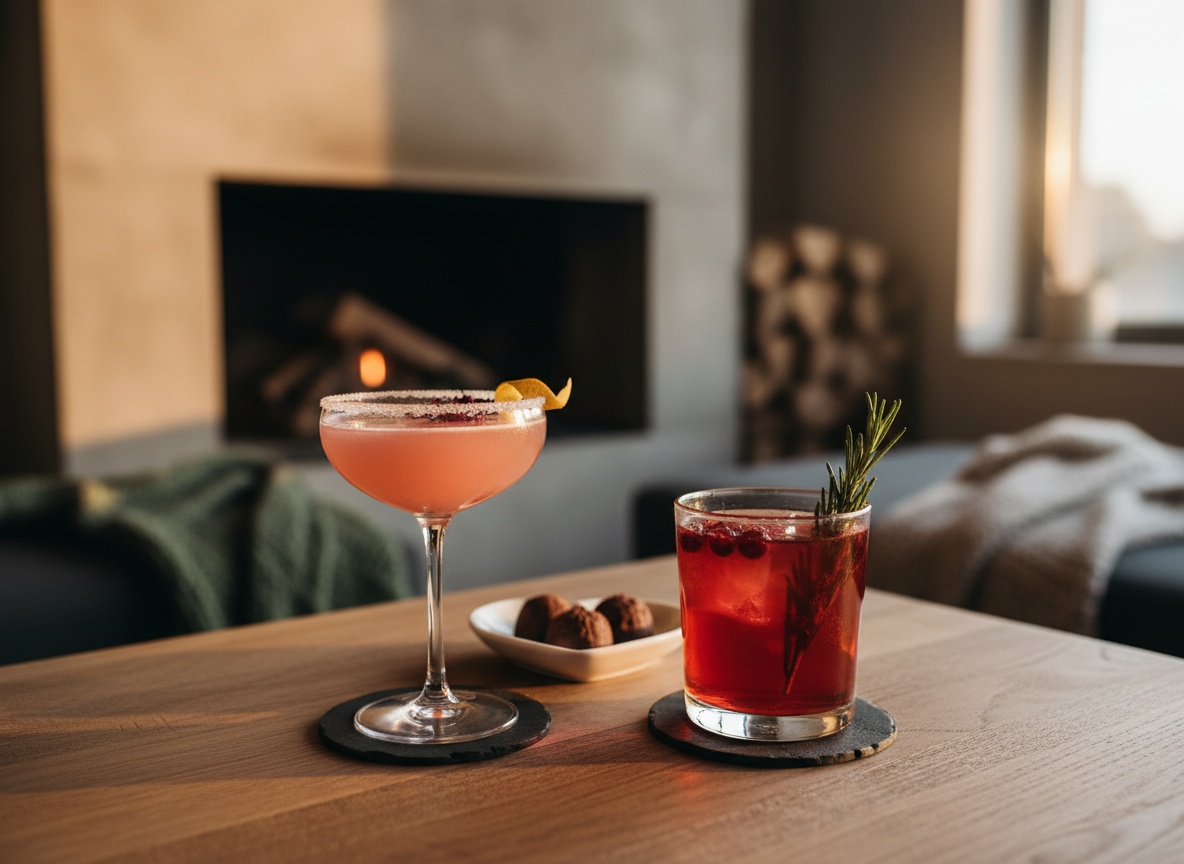 Zwei romantische Signature-Cocktails am Valentinstag im Huginn Stuttgart