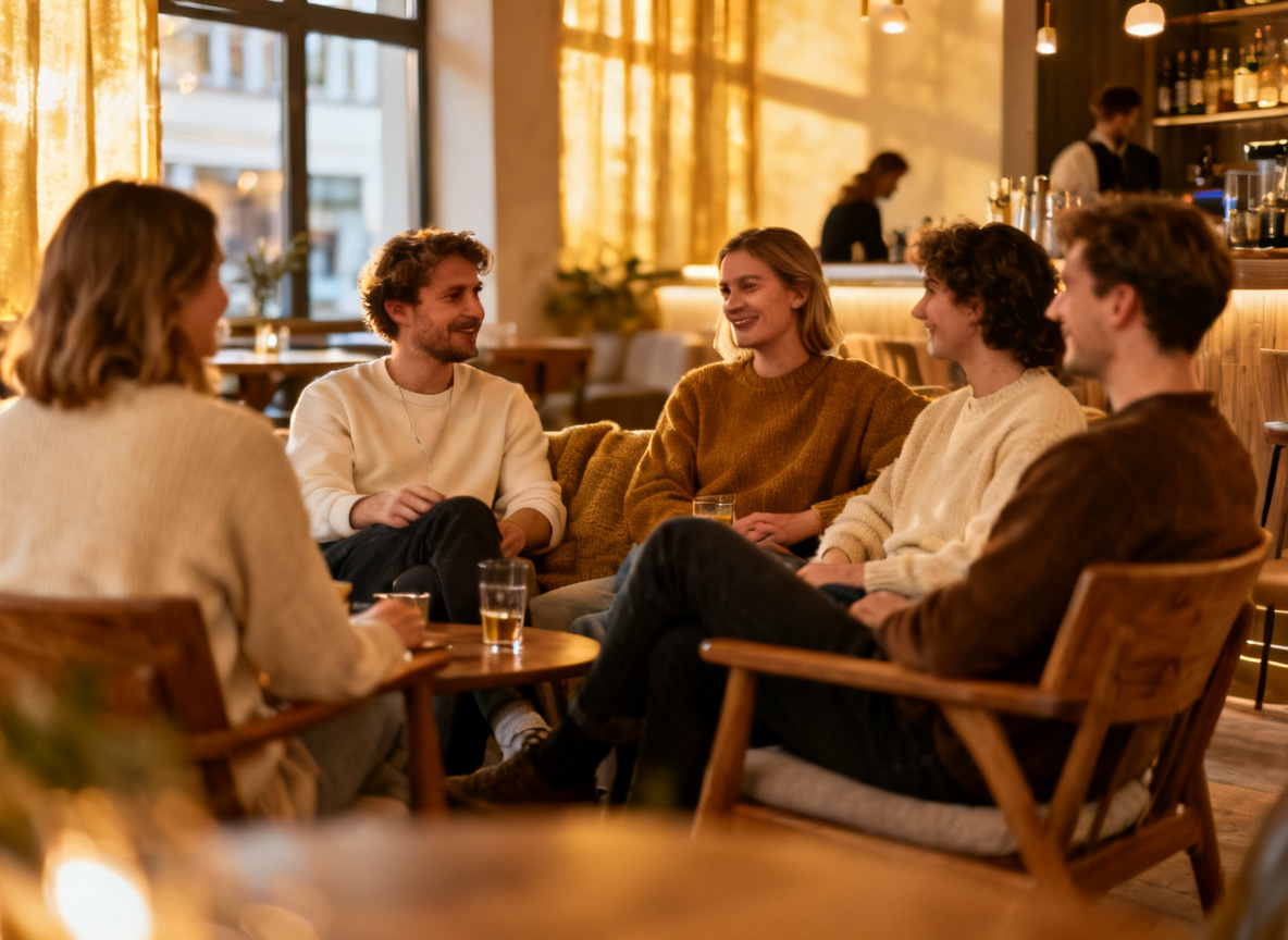 Gruppe lässt den Wasen-Abend in der Bar Huginn in Stuttgart-Mitte ausklingen