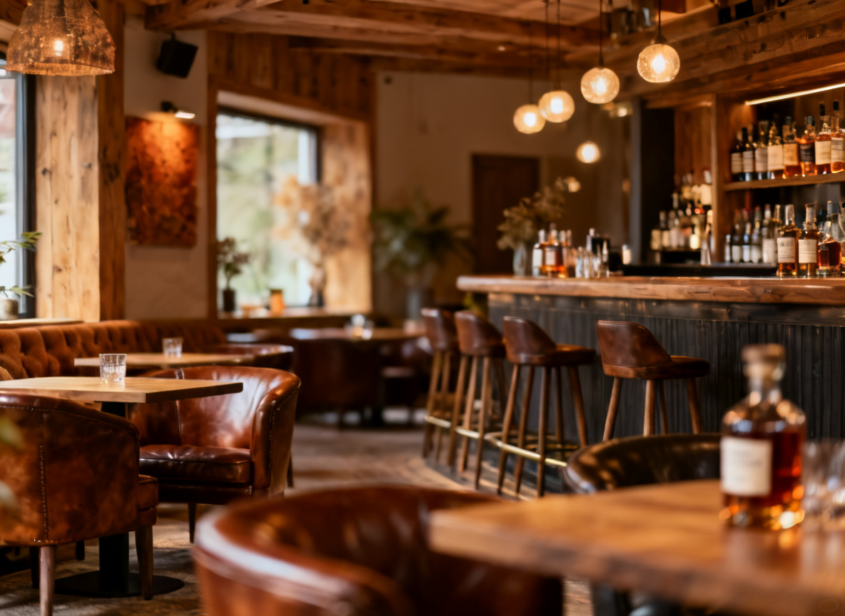Nordisch-warmes Ambiente der Whisky Bar im Huginn Stuttgart an der Calwer Straße