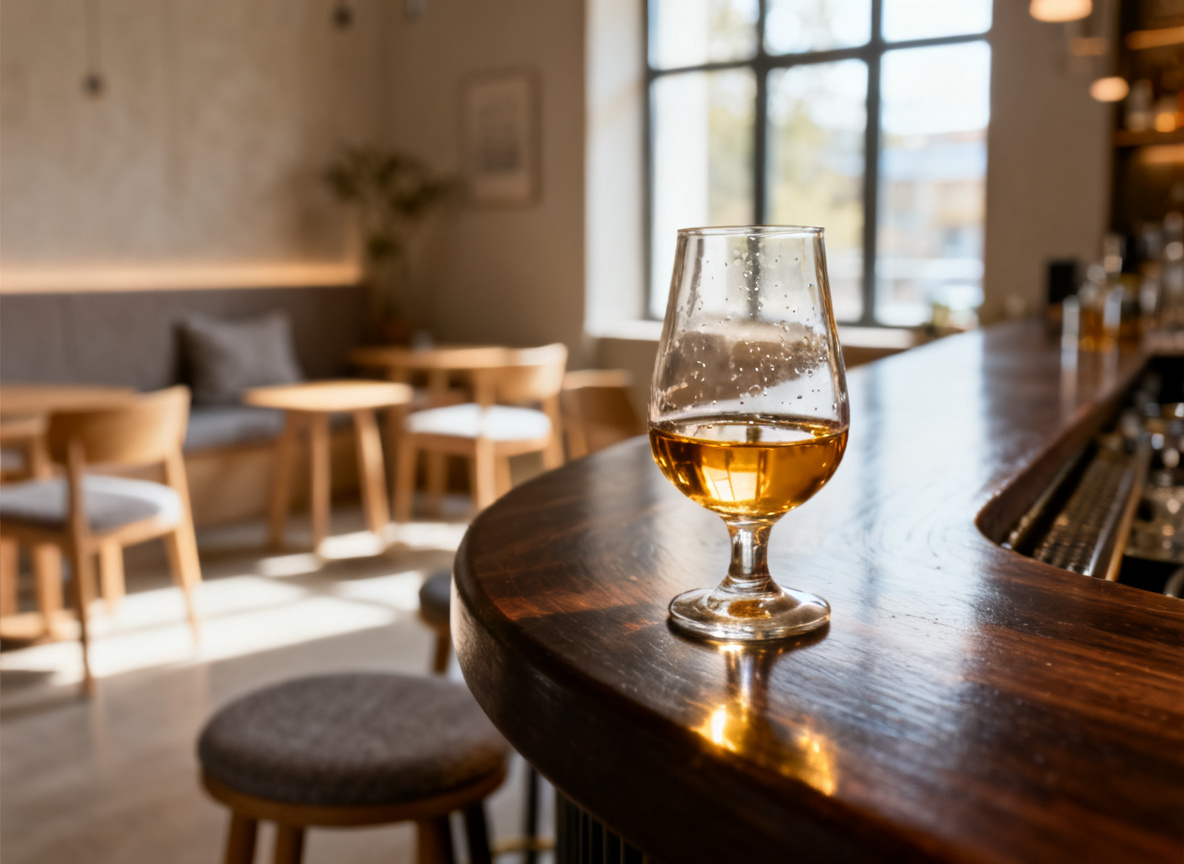 Whisky im Nosing-Glas bei einer Verkostung in der Whisky Bar des Huginn Stuttgart